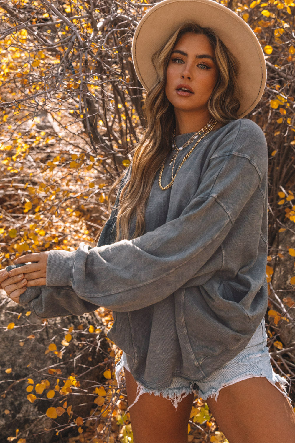 Gray Twist Butterfly Oversized Sweatshirt