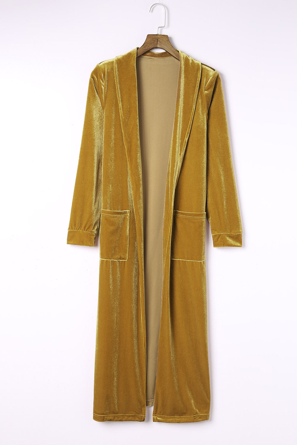 Desert Palm Pocket Open Front Long Cardigan