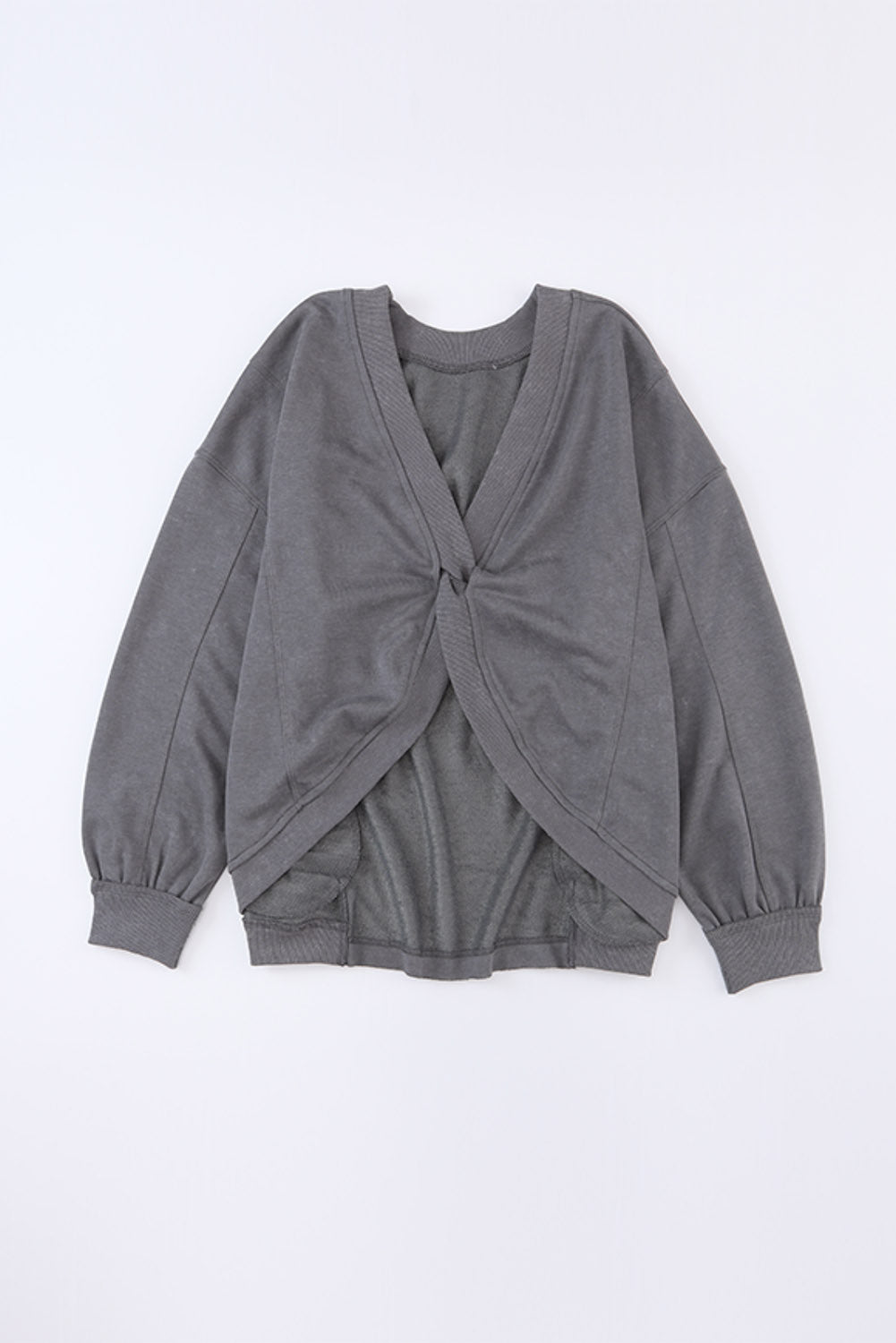 Gray Twist Butterfly Oversized Sweatshirt